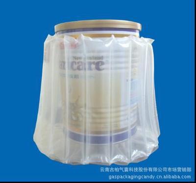 【抗震緩沖包裝--灌裝奶粉氣排制品】價格,廠家,圖片,其他包裝材料及容器,云南古柏氣囊科技股份 (市場營銷部)-