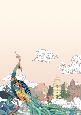 云南動物森林元素主題插畫